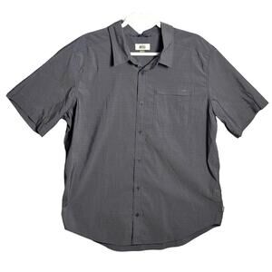 REI Co-Op | Large | Short‎ Sleeve Button Up Shirt Gray Stretch active outdoor